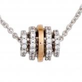 Collier 585 Weiß-/ Rotgold mit 64 Diamant-Brillanten