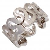 Damen Ring 585 Weißgold matt mit 10 Brillanten 0,10 ct. Expression | JOBO