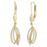 Boutons 585 Gelb-/Weißgold mit 2 Diamant-Brillanten Duo-Blattform
