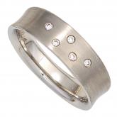Damen Ring 950 Platin mattiert mit Brillanten 0,06ct. | Platinschmuck