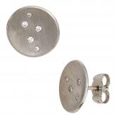 Ohrstecker 950 Platin mattiert mit Brillanten 0,09ct. | Platinschmuck