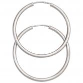 Creolen rund 585 Weißgold | Weißgoldschmuck