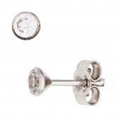 Ohrstecker 333 Weißgold mit 2 Zirkonia weiß rund gefasst 3,4 mm