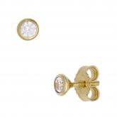 Ohrstecker 333 Gelbgold mit 2 Zirkonia weiß 3,4 mm | Gelbgoldschmuck