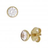 Ohrstecker 333 Gelbgold mit 2 Zirkonia weiß 4,1 mm | Gelbgoldschmuck