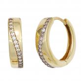 Creolen rund 8k (333) Gelbgold bicolor mit Zirkonia weiß | Bicolor Schmuck