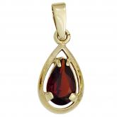 Anhänger 333 Gelbgold mit Granat Tropfen | Edelsteine