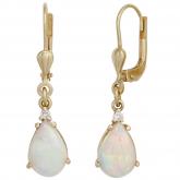 Boutons 585 Gelbgold 2 Opale 2 Diamanten Brillanten | Edelsteine