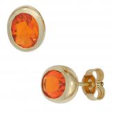 Ohrstecker 585 Gelbgold mit 2 Feueropalen | Edelsteine
