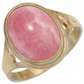 Damen Ring 585 Gelbgold mit Rhodochrosit rosa | Edelsteine
