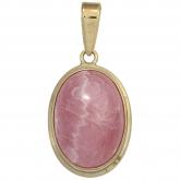Anhänger 585 Gelbgold mit Rhodochrosit rosé | Edelsteine