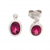 Ohrstecker 585 Weißgold mit rosa Turmalinen und Diamanten 0,02 ct. | Edelsteine