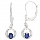 Boutons 585 Weißgold mit Blue Saphiren und Brillanten 0,02 ct. | Edelsteine