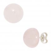 Ohrstecker 925 Sterling Silber mit 2 Rosenquarzen 10 mm | Edelsteine
