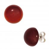 Ohrstecker 925 Sterling Silber mit 2 Karneolen 10 mm | Edelsteine