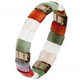 Armband mit Tigerauge, Rauchquarz, Karneol, Bergkristall, Aventurin und Rosenquarz | Edelsteine