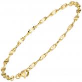 Panzer-Steg-Armband 585 Gelbgold 19 cm | Gelbgoldschmuck
