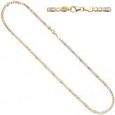 Steg-Panzerkette 333 Gelbgold 3,7 mm 45 cm teilrhodiniert | Gelbgoldschmuck