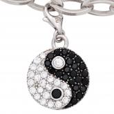 Einhänger/Charm "Yin Yang" 925 Sterling Silber mit Zirkonia schwarz/weiß | Silberschmuck