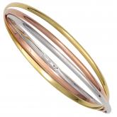 Armreif 3-reihig 925 Sterling Silber/rotvergoldet/vergoldet