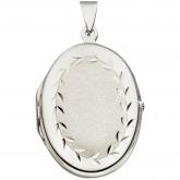 Medaillon oval 925 Sterling Silber teilmattiert zum Öffnen | Silberschmuck