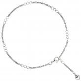 Fußkettchen "Herz" 925 Sterling Silber rhodiniert 27 cm | Silberschmuck