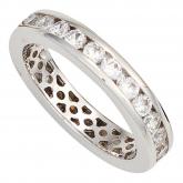 Damen Ring 925 Sterling Silber mit Zirkonia weiß rundum | Silberschmuck