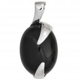 Anhänger 925 Sterling Silber mit Onyx schwarz oval | Edelsteine