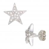 Ohrstecker "Stern" 925 Sterling Silber mit Zirkonia weiß