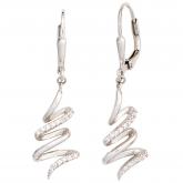 Boutons "Spirale" 925 Sterling Silber mit Zirkonia weiß | Silberschmuck