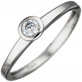 Damen Ring 333 Weißgold mit Zirkonia weiß rund | Weißgoldschmuck