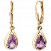 Boutons/Ohrhänger 8k (333) Gelbgold mit Amethysten violett | Edelsteine