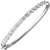 Armreif oval 925 Sterling Silber mit 16 Zirkonia weiß | Silberschmuck