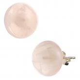Ohrstecker 925 Sterling Silber mit 2 Rosenquarzen 12 mm | Edelsteine