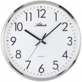 Atlanta Quarz Wanduhr ABS-Gehäuse silberfarben schleichende Sekunde | Uhren