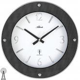 Atlanta Funk Wanduhr in Carbon-Optik rund | Atlanta