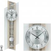 AMS Funk Wanduhr mit Pendel in Holz Sonoma Optik und Naturstein AMS Funk Wanduhr mit Pendel in Holz Sonoma Optik und Naturstein