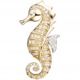 Anhänger "Seepferdchen" 585 Gelbgold mit 73 Brillanten 0,46 ct. | Edelsteine