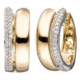 Creolen 585 Gelbgold bicolor mit 86 Brillanten 0,30 ct. | Bicolor Schmuck