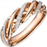 Damen Ring "Kranz" 585 Rotgold mit 36 Brillanten 0,13 ct.