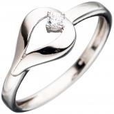 Damen Ring "Tropfen" 333 Weißgold mit Zirkonia weiß | Weißgoldschmuck