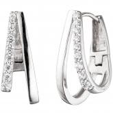 Creolen 925 Silber mit Zirkonia weiß kreativ | Silberschmuck
