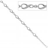 Armband "Unendlichkeit" 925 Sterling Silber mit Zirkonia weiß 19 cm | Silberschmuck