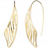 Durchzieh-Ohrhaken "Blatt" 925 Sterling Silber/vergoldet