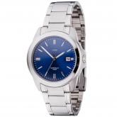 JOBO Quarz analog Herren Armbanduhr Edelstahl blaues Zifferblatt | Uhren