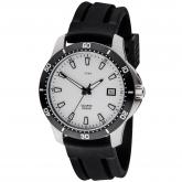 JOBO Quarz Analog Herren Armbanduhr Silikonband schwarz | Uhren