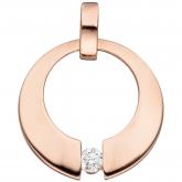 Anhänger rund 585 Rotgold mit Brillant | Rosé- und Rotgoldschmuck