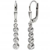 Boutons 925 Sterling Silber mit 8 Zirkonia weiß | Silberschmuck