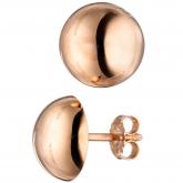 Ohrstecker 925 Sterling Silber/rotvergoldet Halbkugel 9,9 mm | Vergoldet