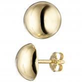 Ohrstecker 925 Sterling Silber/vergoldet Halbkugel 9,9 mm | Vergoldet